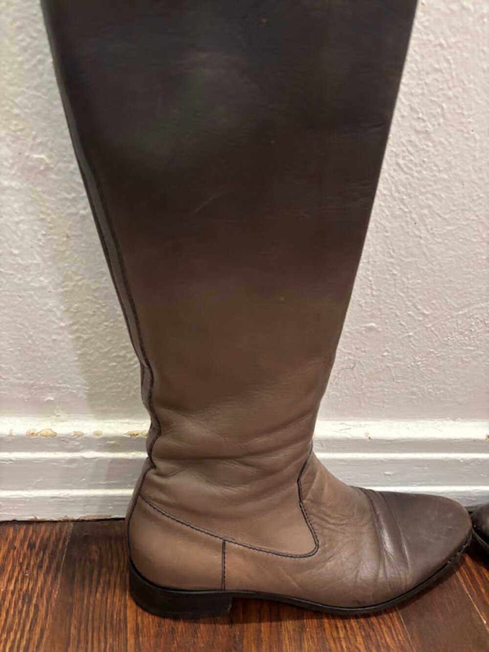 PRADA 36 1/2 Ombre DEERSKIN Leather Knee-High Boots